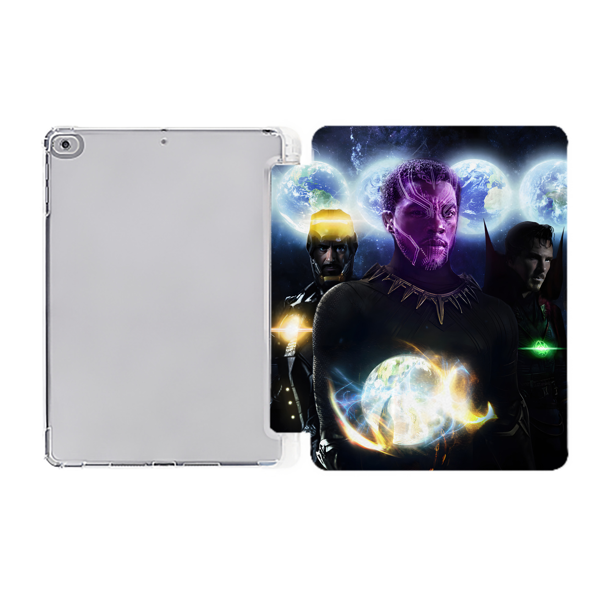 （画像用） アベンジャーズ The Avengers IPad ケース ペン収納付き 三つ折りスタンド PUレザー×シリコン 対応機種9.5/10.5/10.9インチ